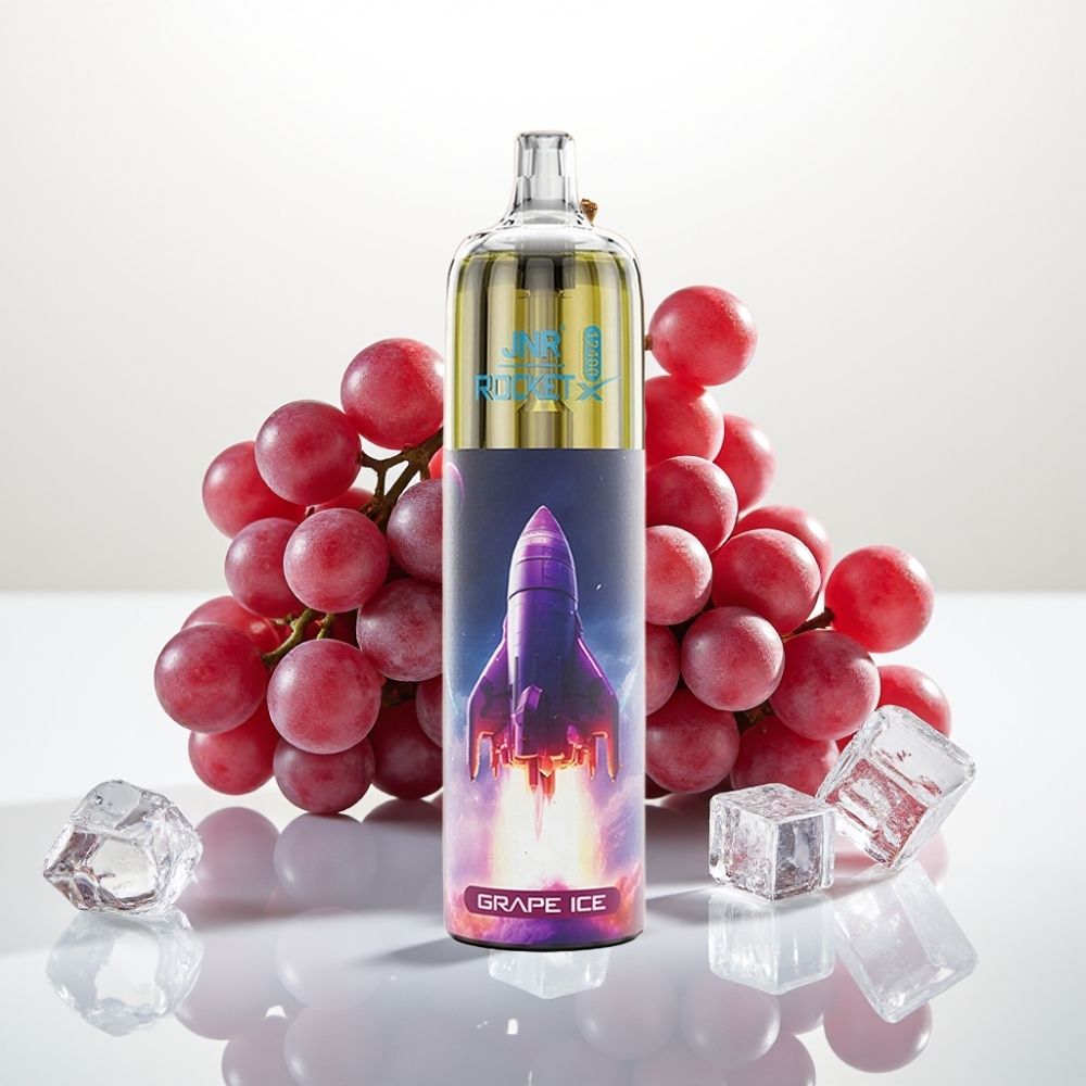 JNR Rocket-X 12400 Puffs Vape Desechable con Aire Ajustable y Sabor Uva Helada