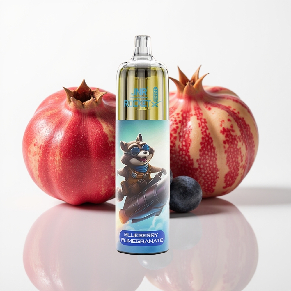 JNR Rocket-X 12400 Puffs Vape Desechable con Arándano y Granada Flujo de Aire Ajustable RGB Tipo-C