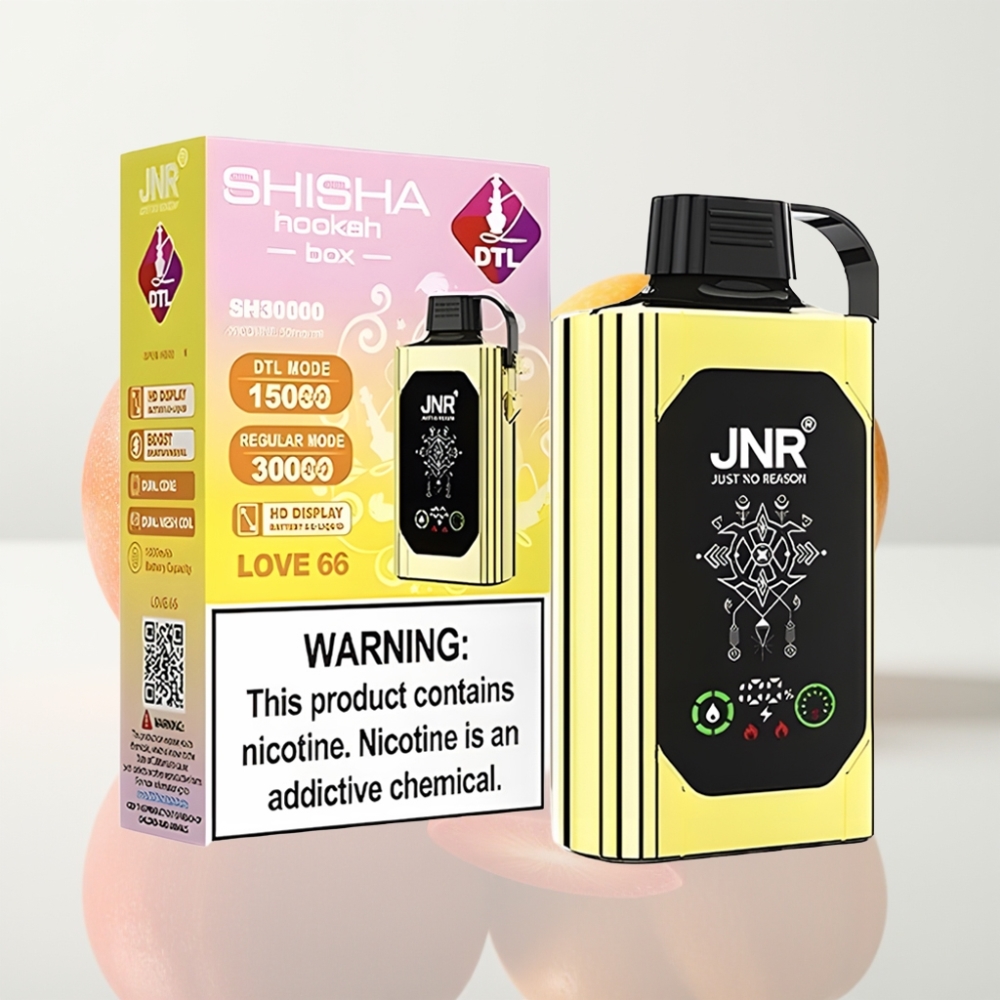 JNR Shisha Hookah Box 20500 Puffs - Amor 66 Pantalla HD Doble Malla Tipo-C