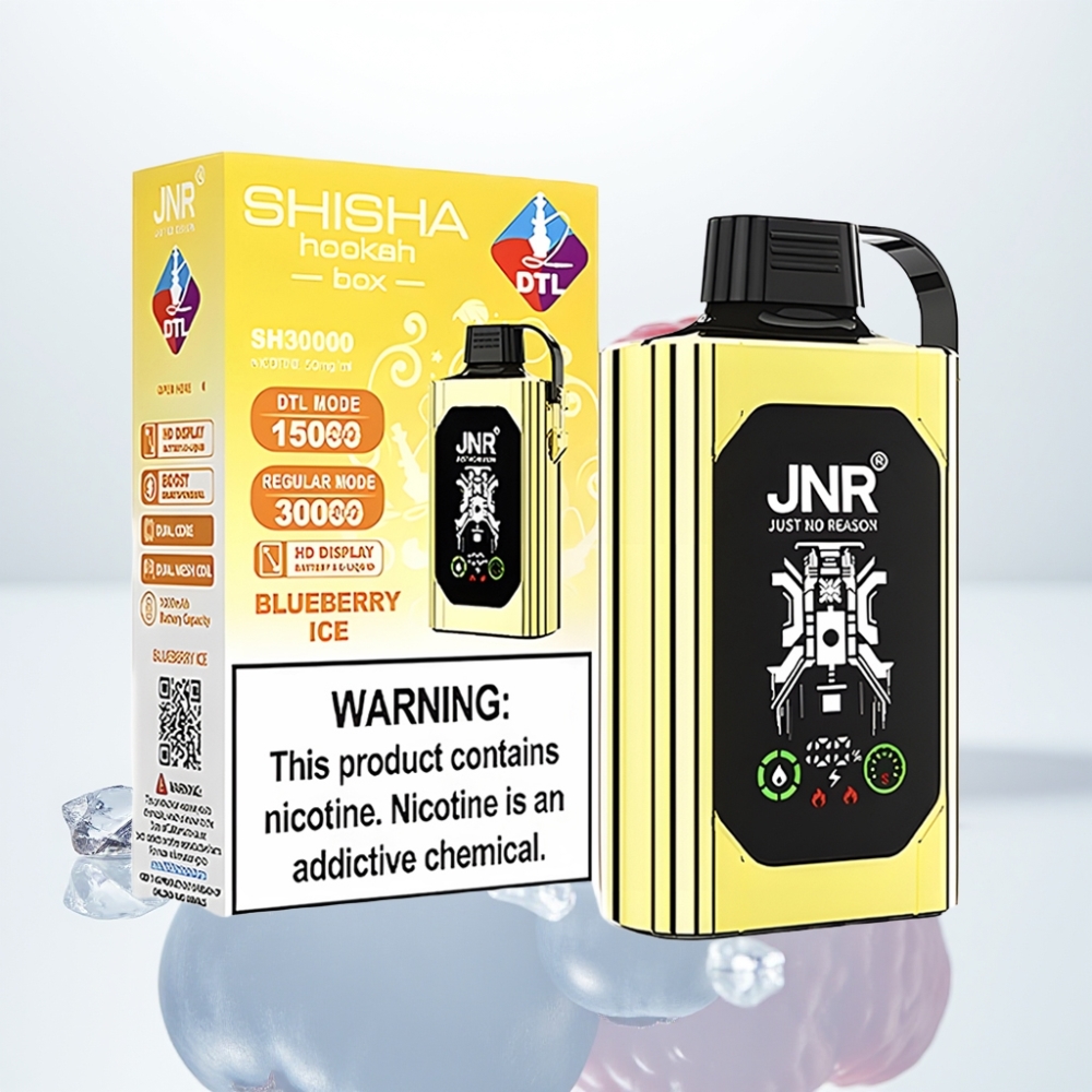 JNR Shisha Hookah Box 20500 Puffs - Arándano Helado 25ml Doble Malla Tipo-C