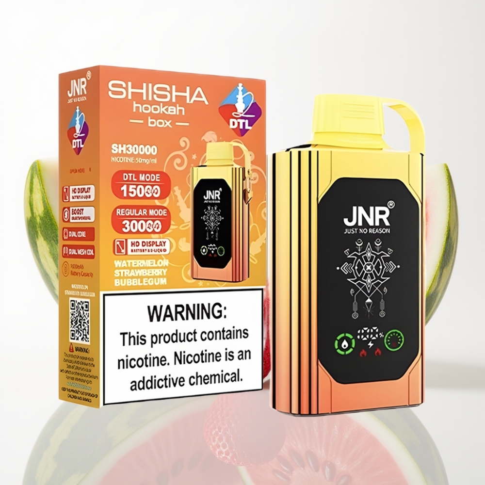 JNR Shisha Hookah Box 20500 Puffs Watermelon Fresa Bubblegum - Doble Malla Tipo-C