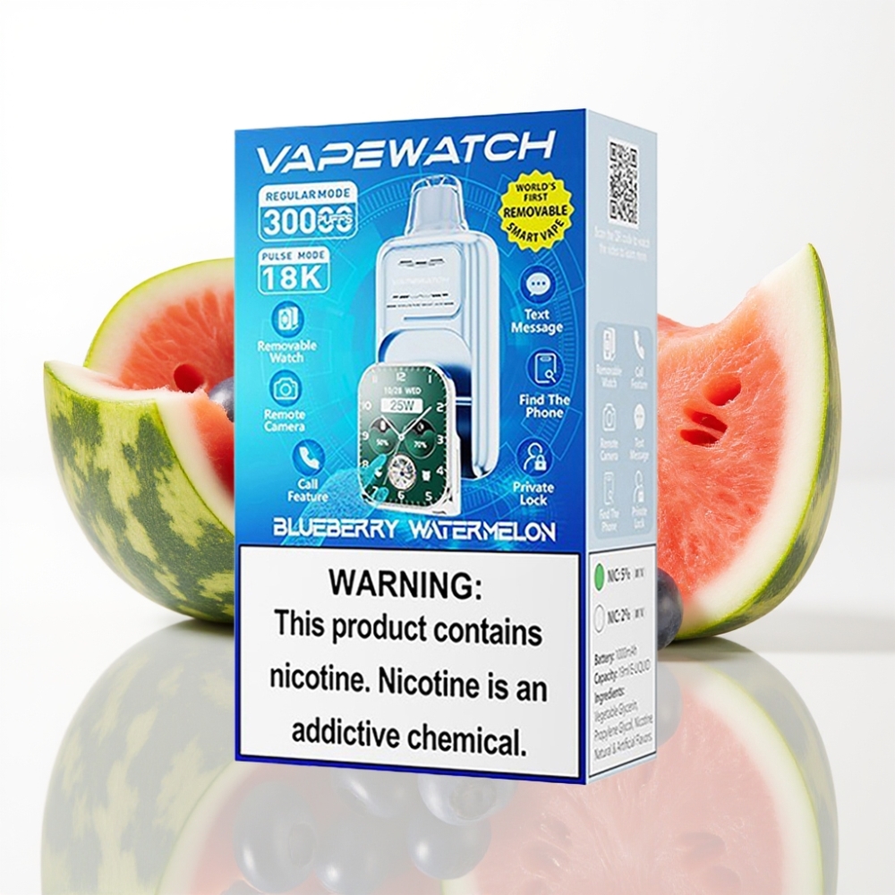 JNR VapeWatch 30000 Puffs Desechable - Arándano Sandía 19mL 5 Nicotina Carga Tipo-C