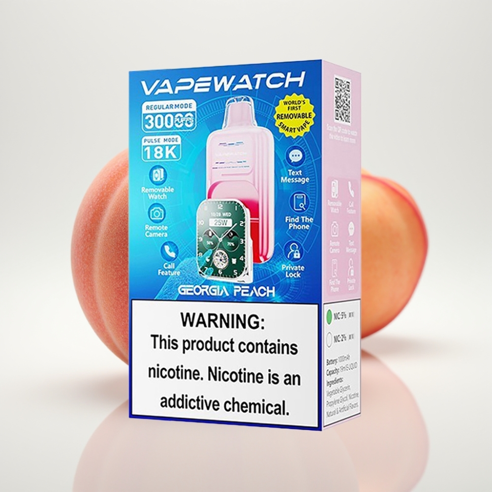 JNR VapeWatch 30000 Puffs Doble Malla 19mL Durazno de Georgia