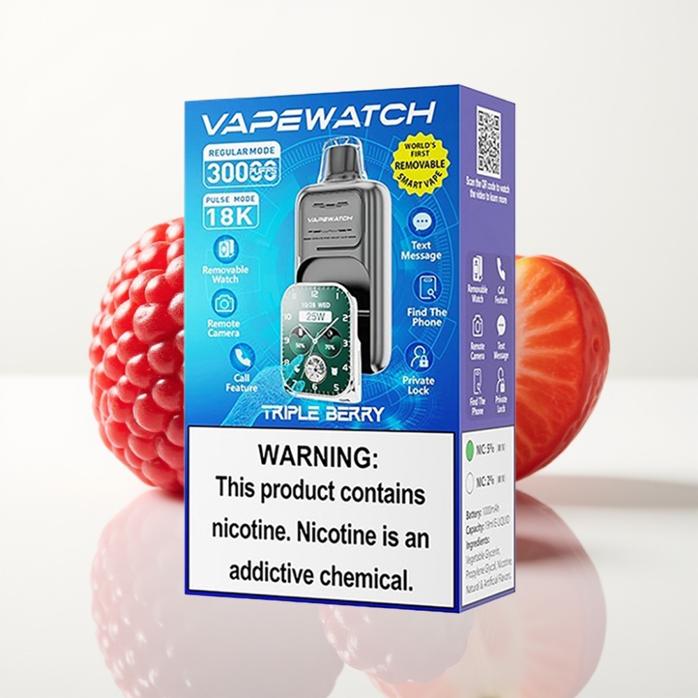JNR VapeWatch 30000 Puffs Triple Berry 19mL 5 Dual Mesh Tipo-C