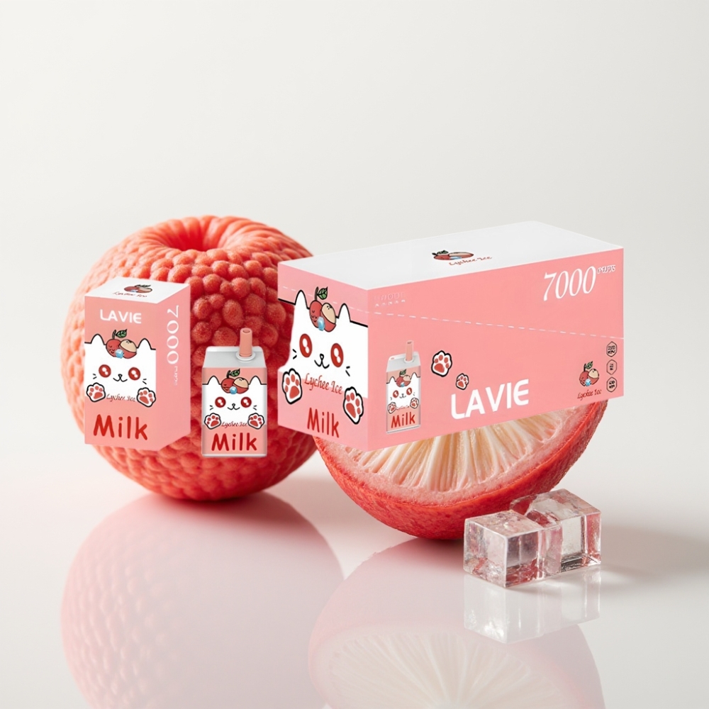 LAVIE Milk 7000 Puffs 16ML Vape Recargable Tipo C - Lichi Hielo