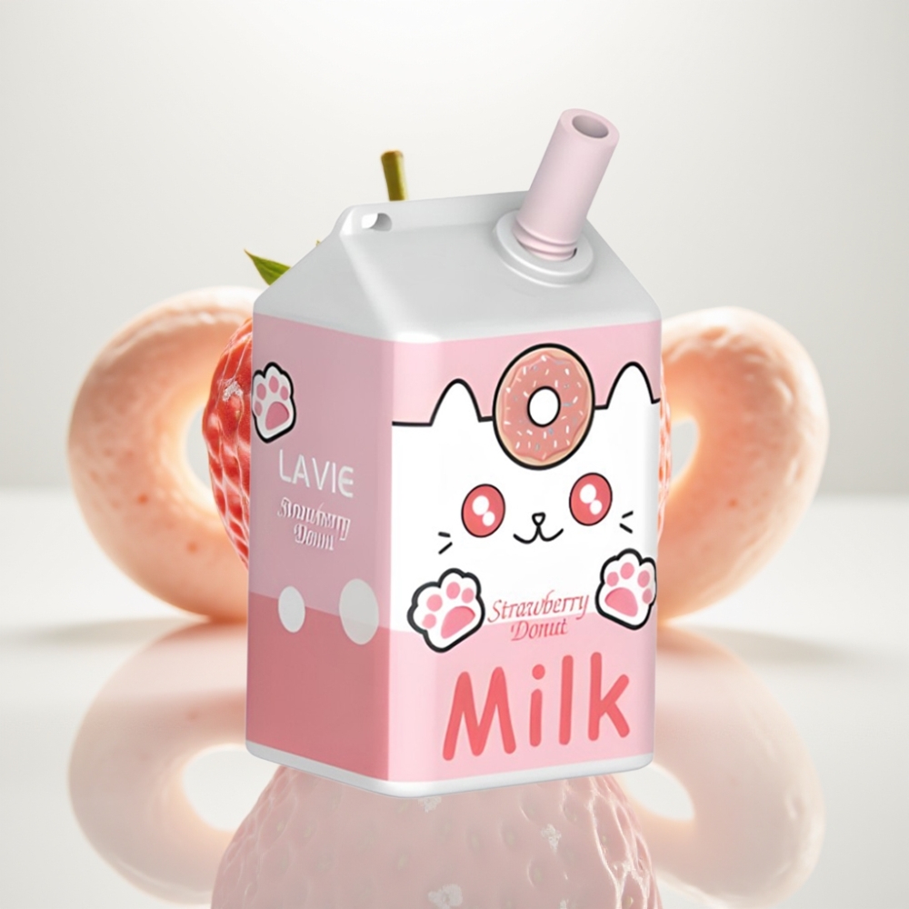 LAVIE Milk 7000 Puffs Vape Desechable de Fresa Donut 16ML 5 Nicotina