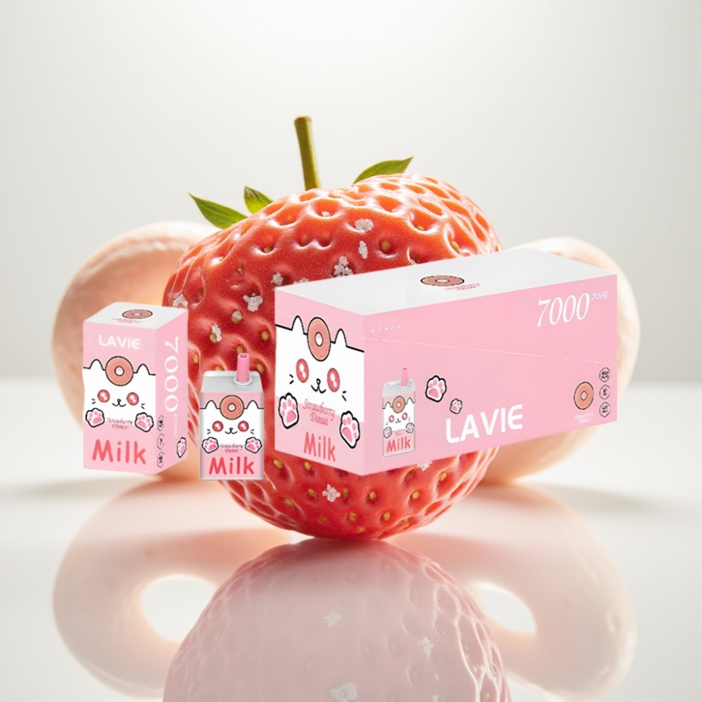 LAVIE Milk 7000 Puffs Vape Desechable de Fresa Donut 16ML 5 Nicotina