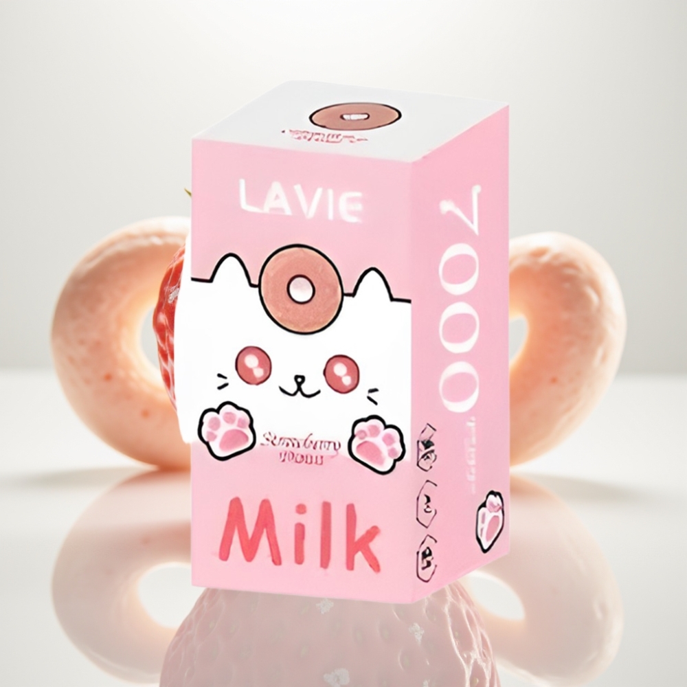 LAVIE Milk 7000 Puffs Vape Desechable de Fresa Donut 16ML 5 Nicotina