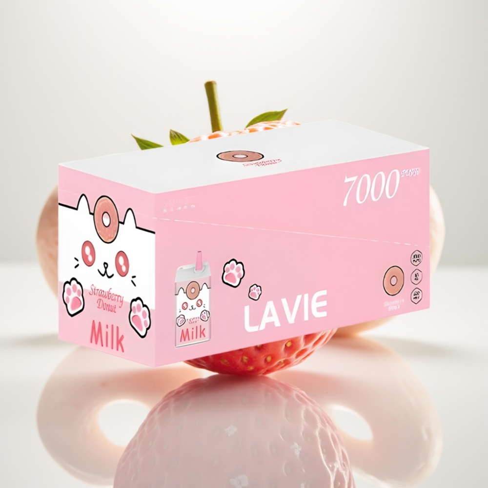 LAVIE Milk 7000 Puffs Vape Desechable de Fresa Donut 16ML 5 Nicotina