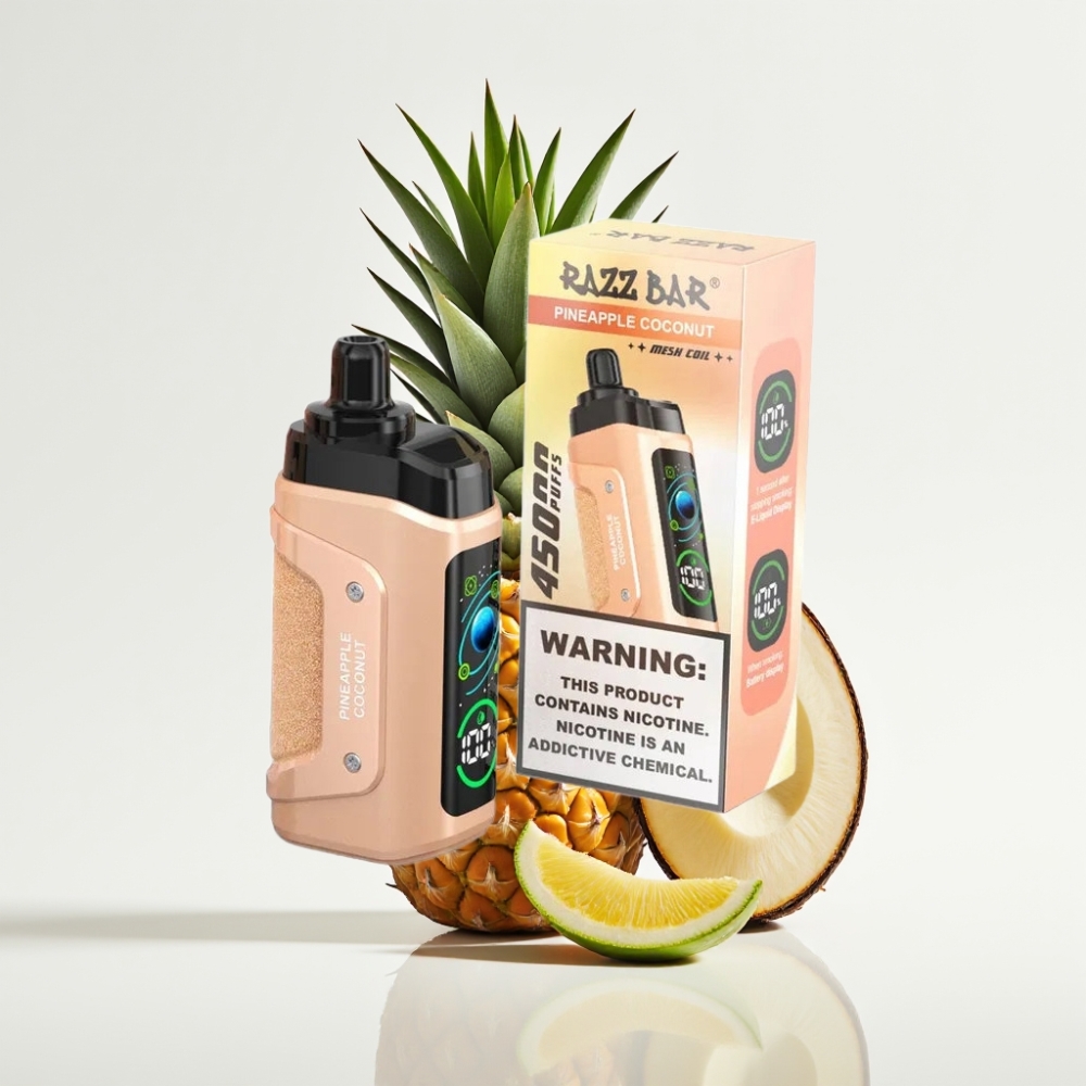 Razz Bar 45000 Puffs Vape Desechable Piña Coco con Batería Recargable