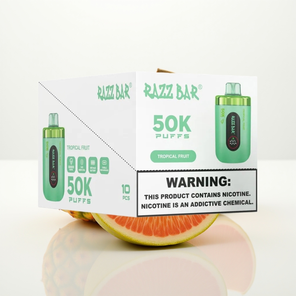Razz Bar 50K Puffs Vape Desechable con Sabor a Frutas Tropicales