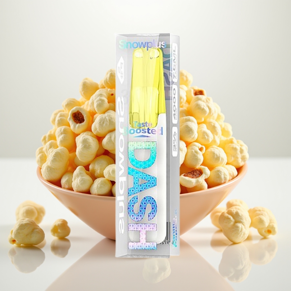 Snowplus Dash 4000 Puffs Dispositivo Desechable con Atomizador Cerámico y Sabor Palomitas de Vainilla