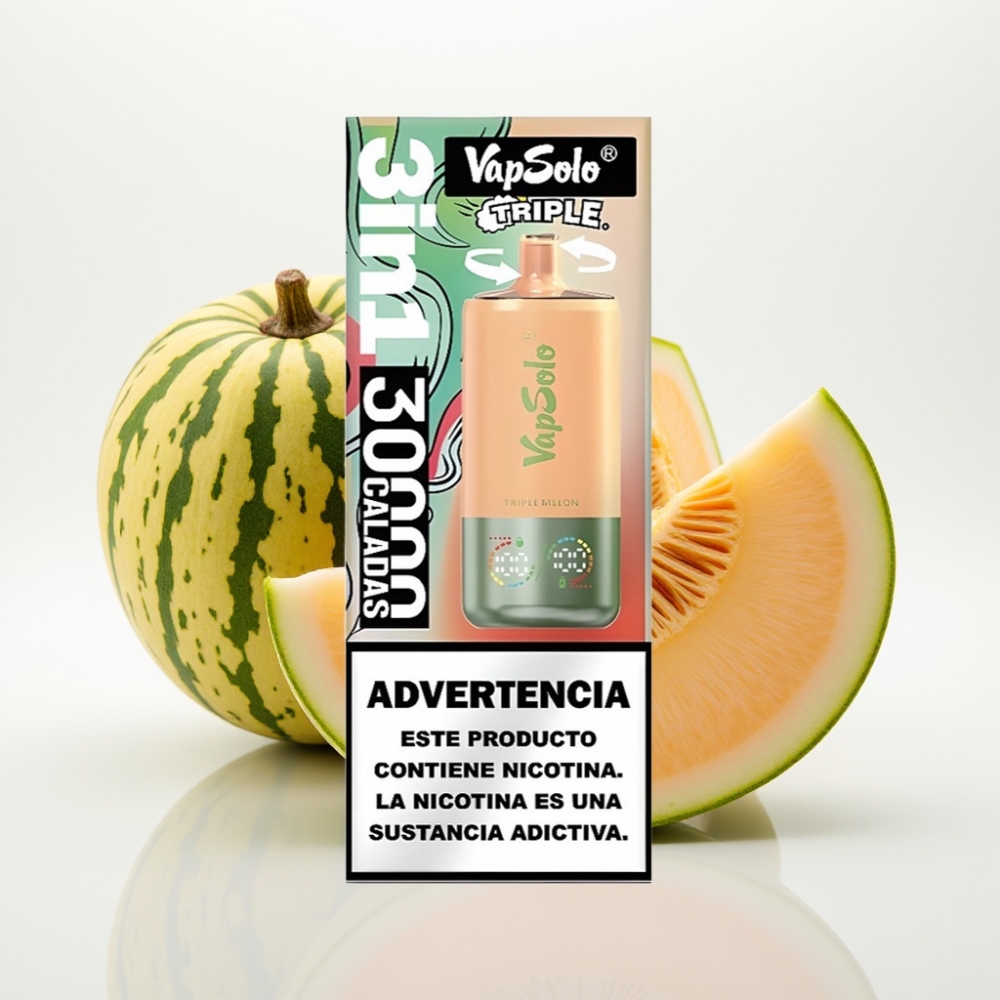 VapSolo Triple 30000 Puffs Triple Melón – 40ml 20mg/50mg Tipo-C