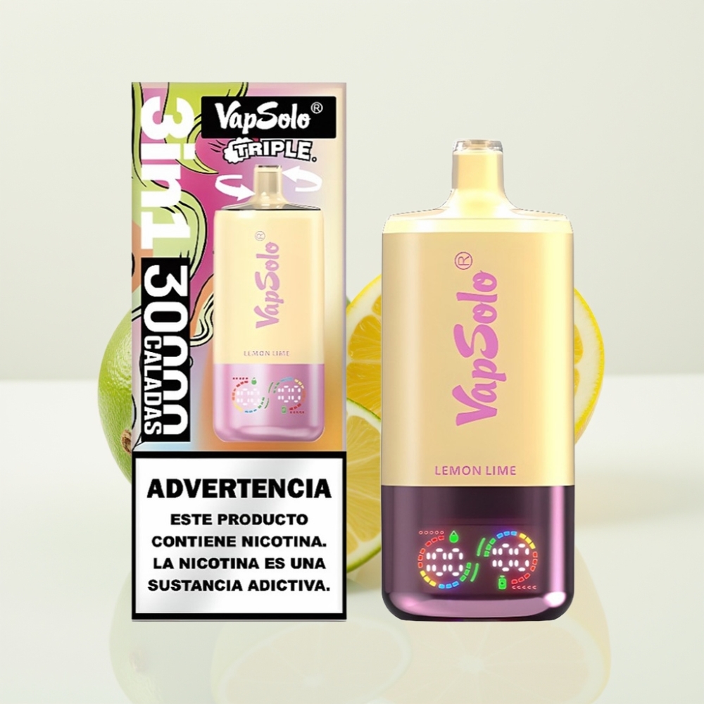 VapSolo Triple 30000 Puffs Vape Limón Lima 40ml Tipo-C