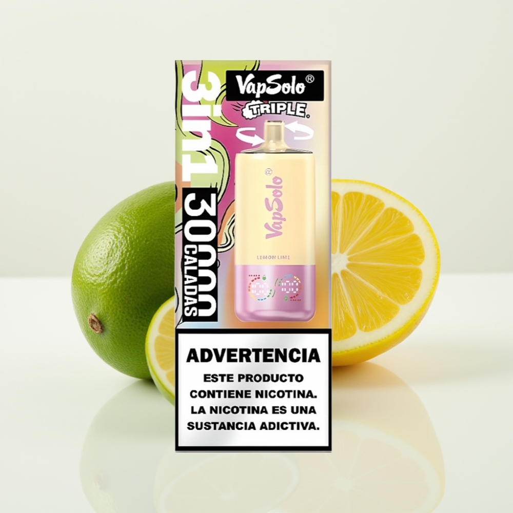 VapSolo Triple 30000 Puffs Vape Limón Lima 40ml Tipo-C