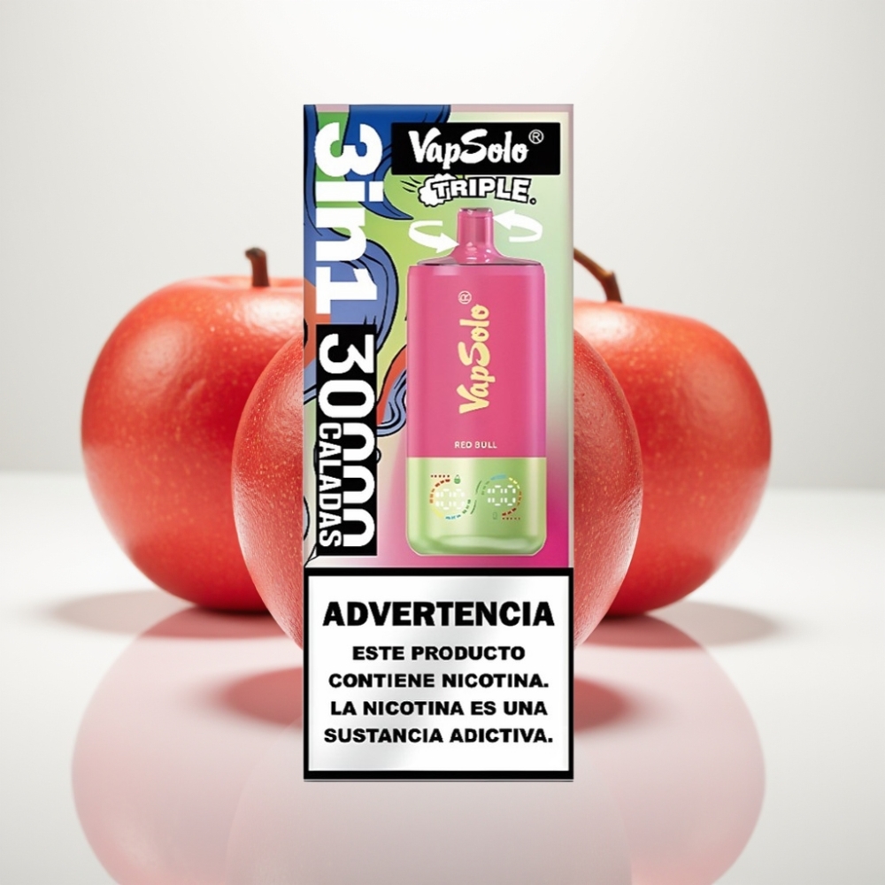 VapSolo Triple 30000 Puffs – Toro Rojo 40ml Tipo-C 3 Tanques