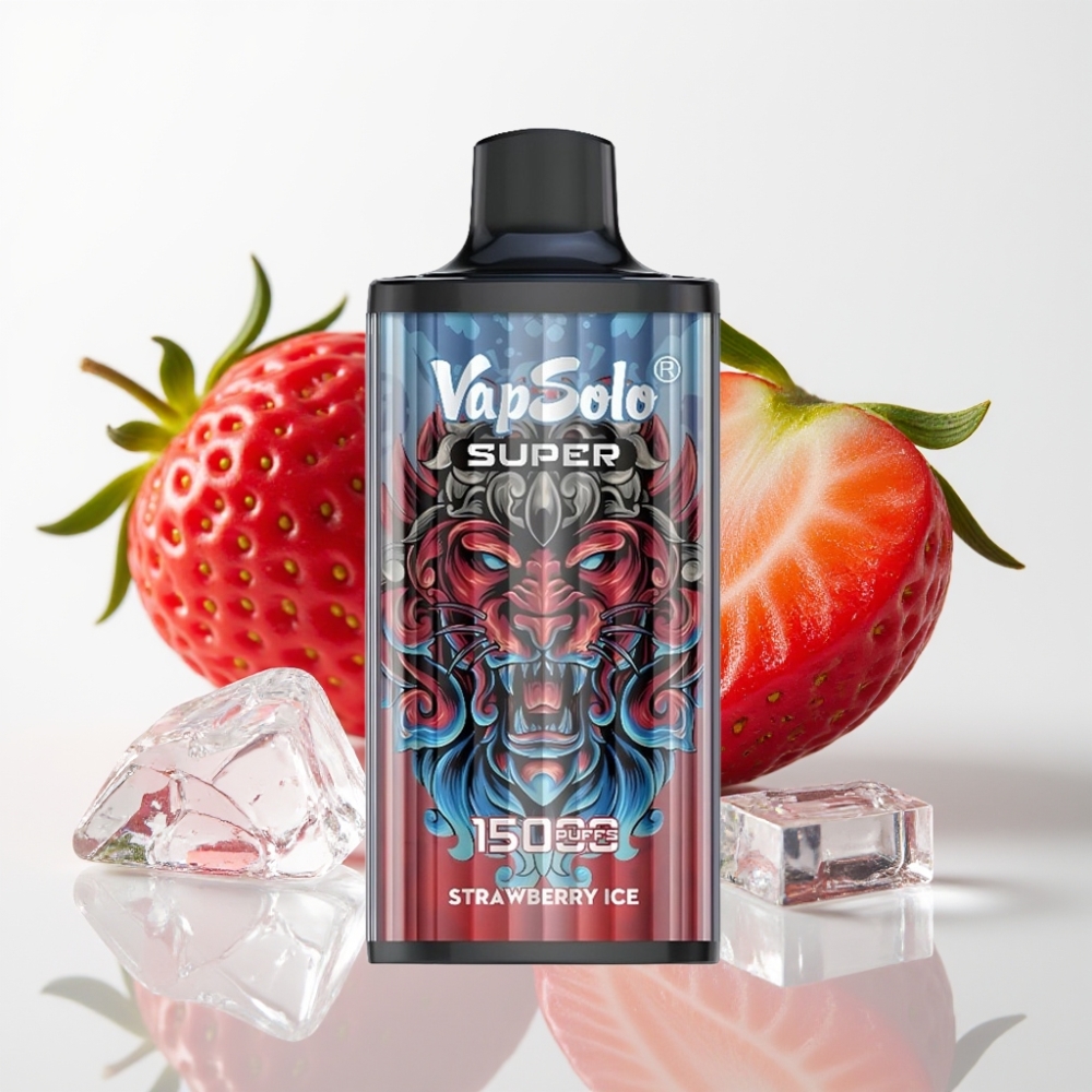 Vapsolo Super 15000 Puffs Desechable Fresa Helada – 40ml 850mAh Tipo-C