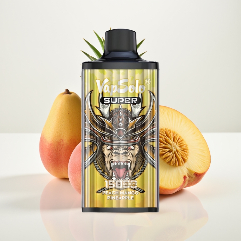 Vapsolo Super 15000 Puffs Peach Mango Piña - 40ml Tipo-C Malla 850mAh