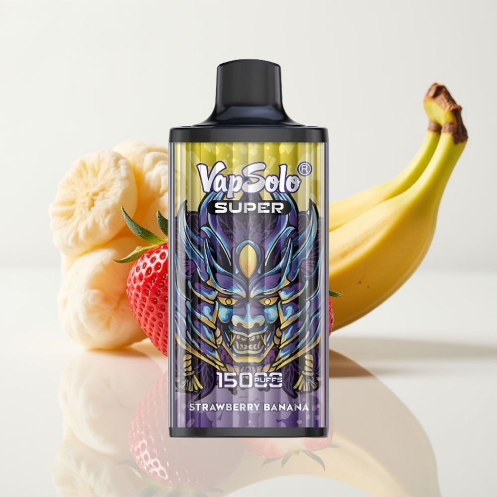 Vapsolo Super 15000 Puffs Vape Desechable Fresa Plátano – 40ml 850mAh Tipo-C
