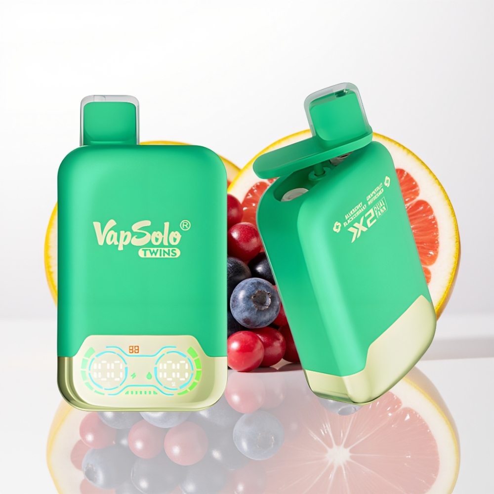 Vapsolo Twins 20000 Puffs Arándano Azul Refrescante y Pomelo Tipo-C 40ml