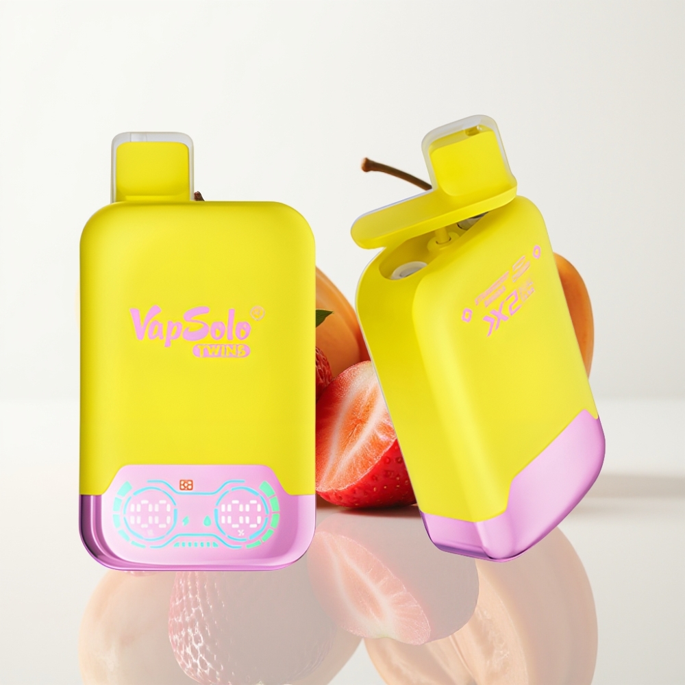 Vapsolo Twins 20000 Puffs Vape Fresa Plátano  Cereza Efervescente – 40ml Tipo-C