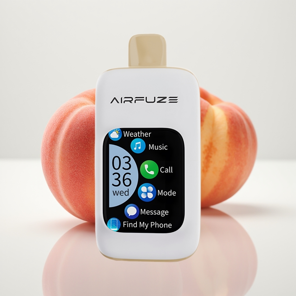 AirFuze Smart 30000 Puffs Disposable Pod - Melocotón Jugoso Pantalla Táctil Tipo-C