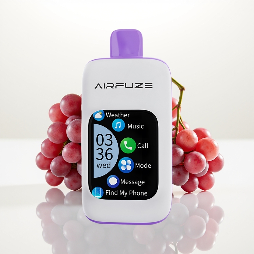 AirFuze Smart 30000 Puffs Pod Desechable con Pantalla Táctil y Sabor Uva Explosiva