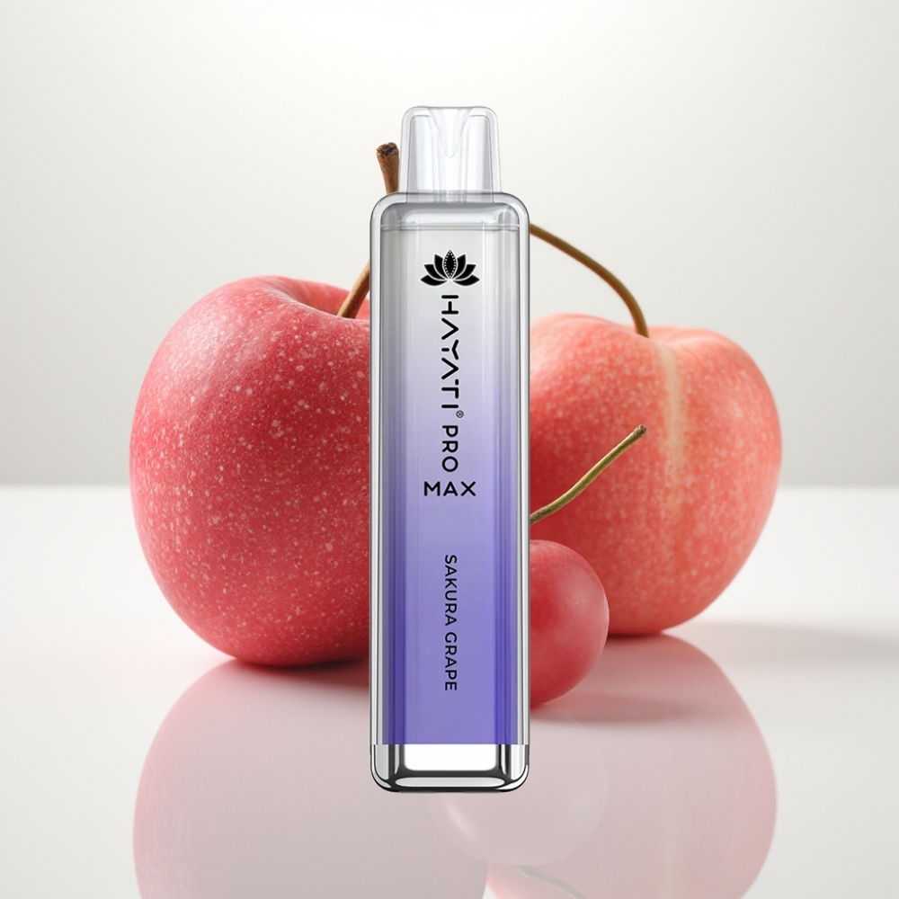 Hayati Pro Max 4000 Puffs Vape Desechable Recargable Uva Sakura Doble Bobina 11 Ohm