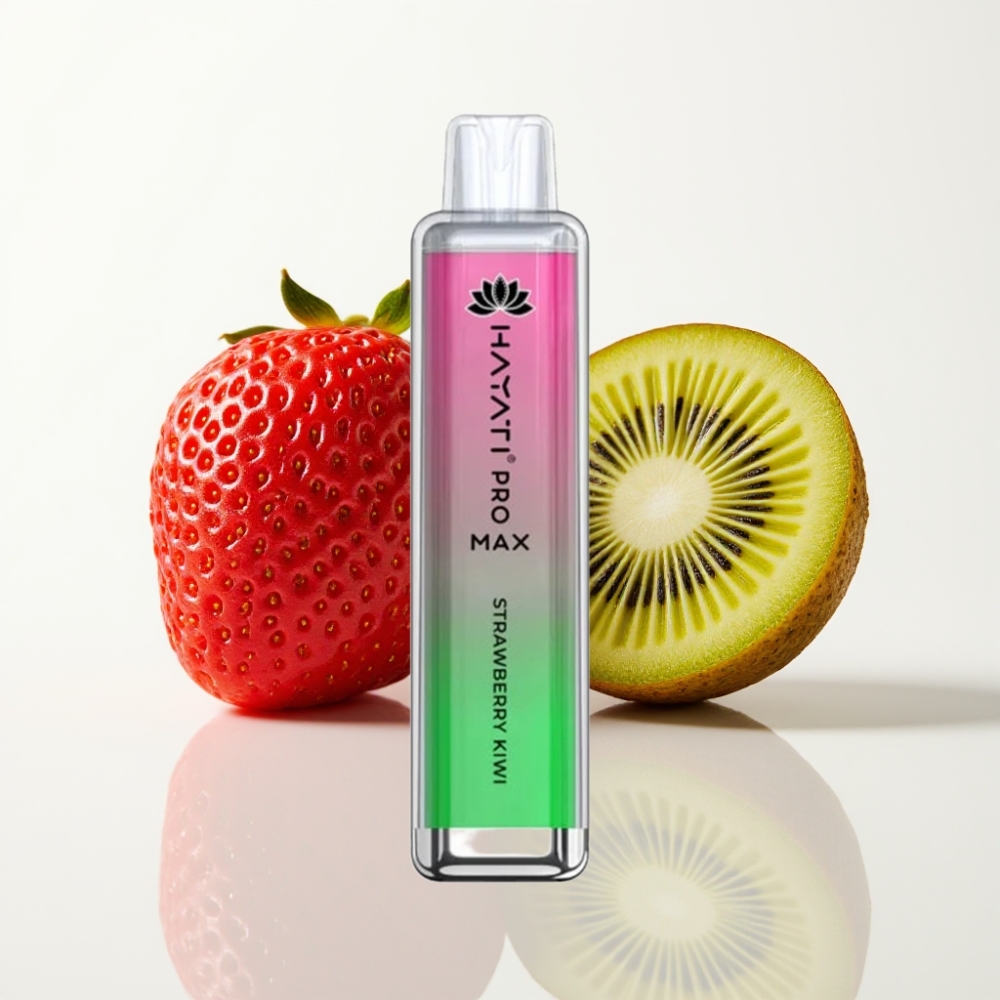 Hayati Pro Max 4000 Puffs Vape Desechable Recargable Fresa Kiwi LED 1400mAh