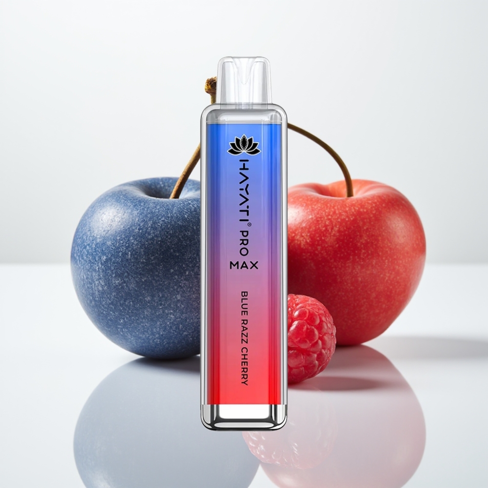 Hayati Pro Max 4000 Puffs Vape Desechable Cereza Frambuesa Azul Recargable