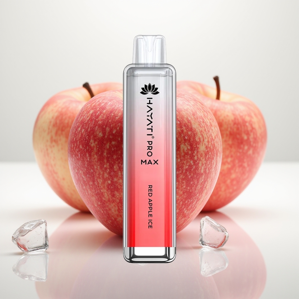 Hayati Pro Max 4000 Puffs Vape Desechable Manzana Roja Hielo con Batería Recargable