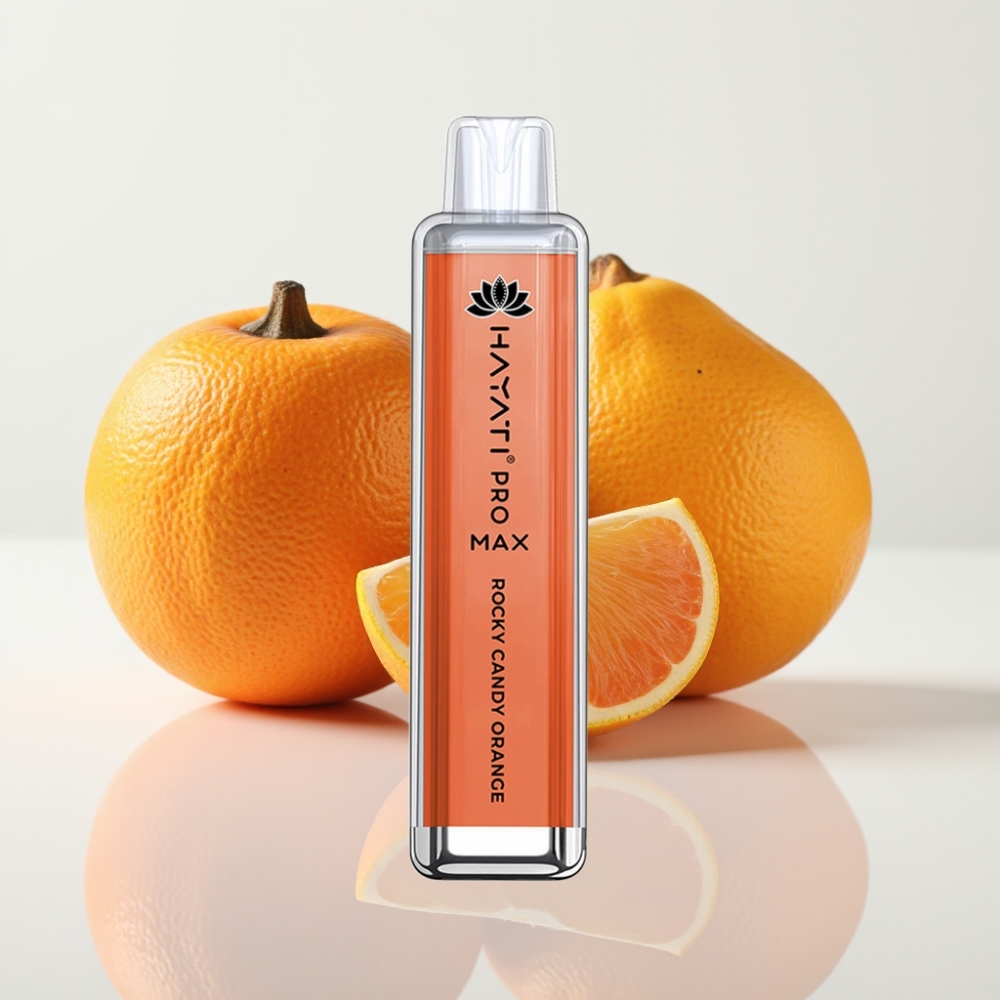 Hayati Pro Max 4000 Puffs Vape Desechable - Naranja Caramelo Rocoso, Recargable, 5% Nicotina, 1400mAh