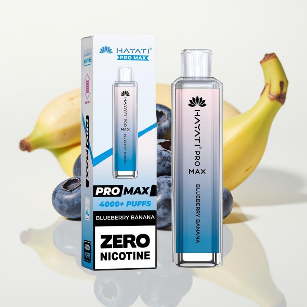 Hayati Pro Max 4000 Puffs Vape Desechable Recargable con Sabor a Arándano Plátano