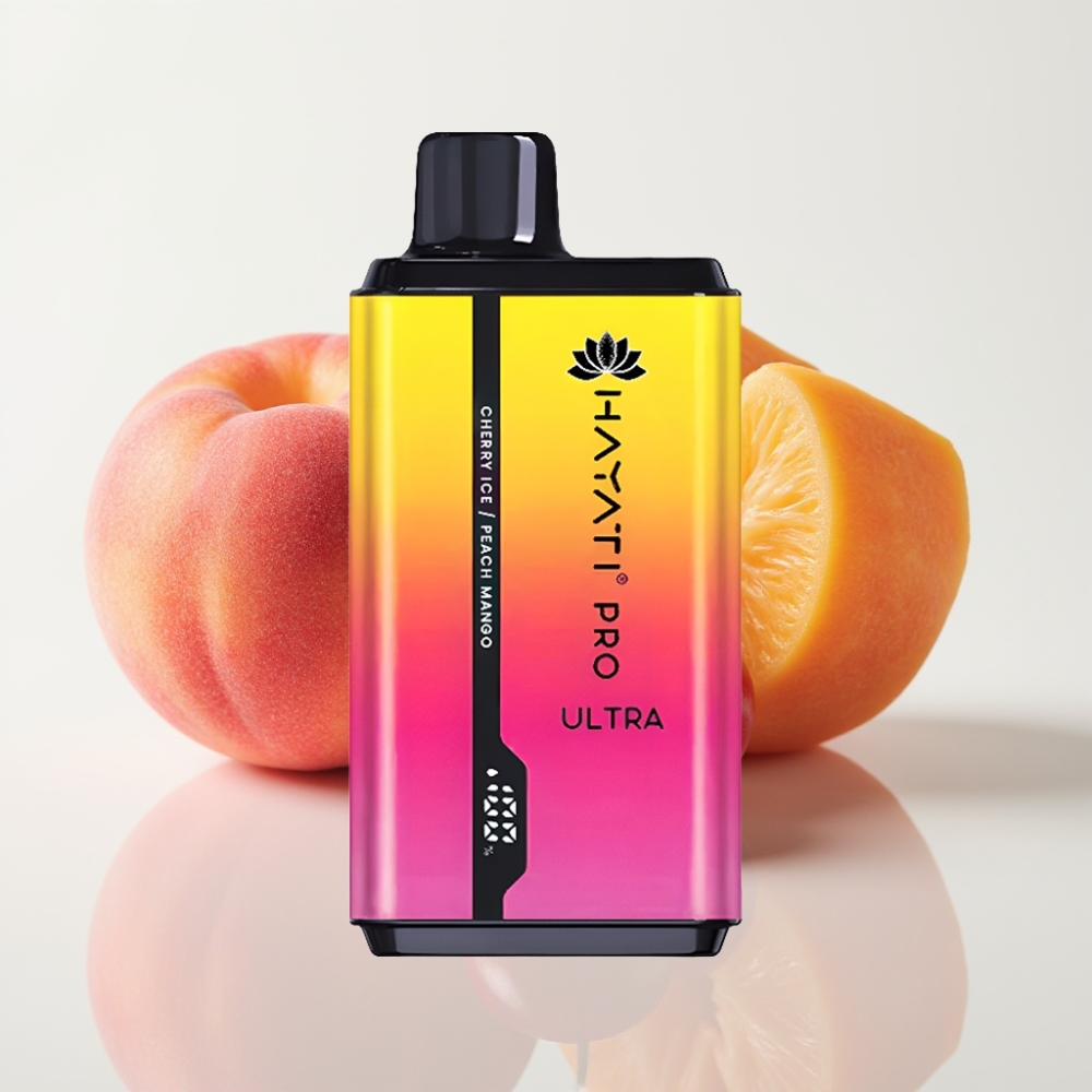 Hayati Pro Ultra 15000 Puffs Vape Cereza Melocotón Mango Hielo