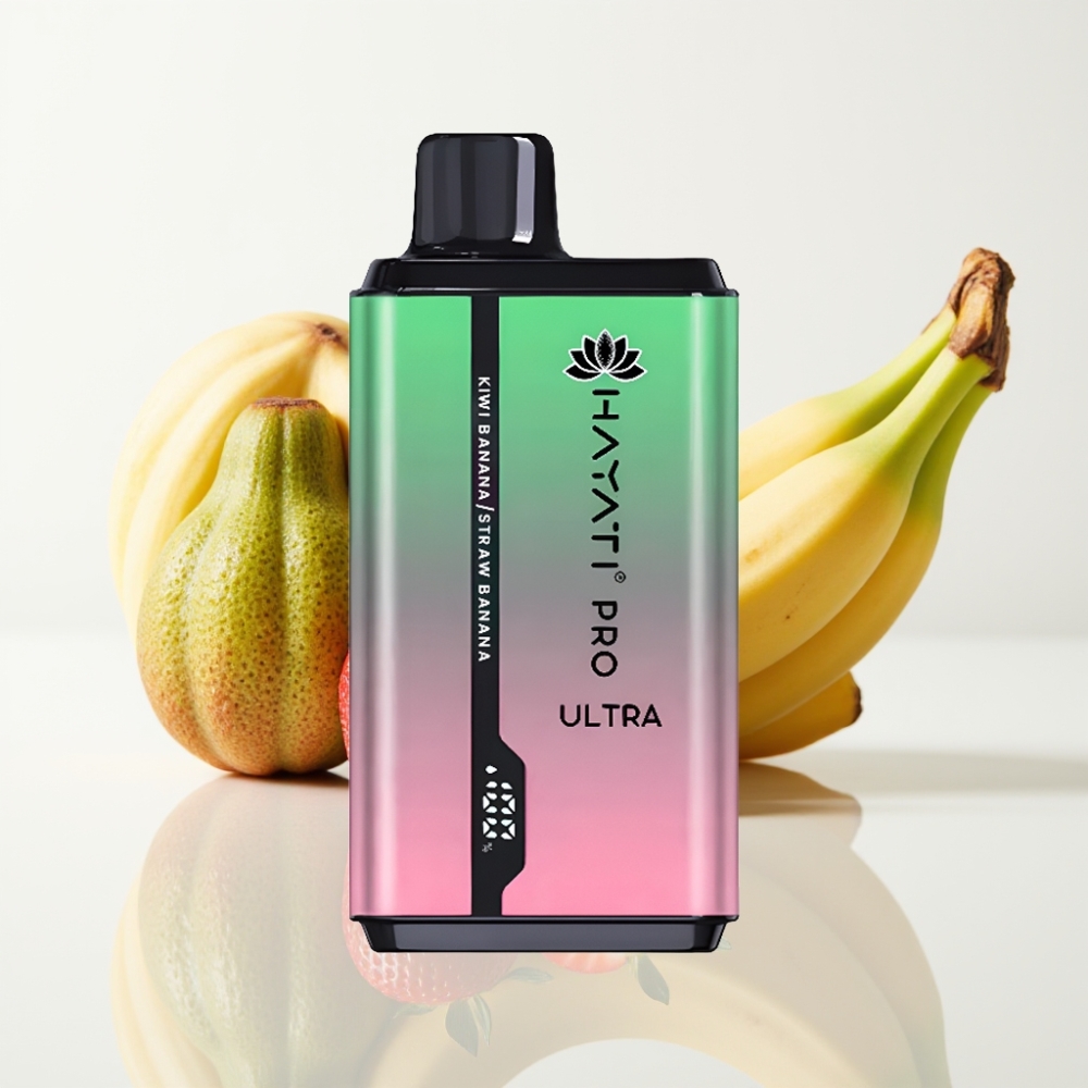 Hayati Pro Ultra 15000 Puffs Vape Desechable Kiwi Banana Fresa Banana - 2×12ml, 2% Nicotina
