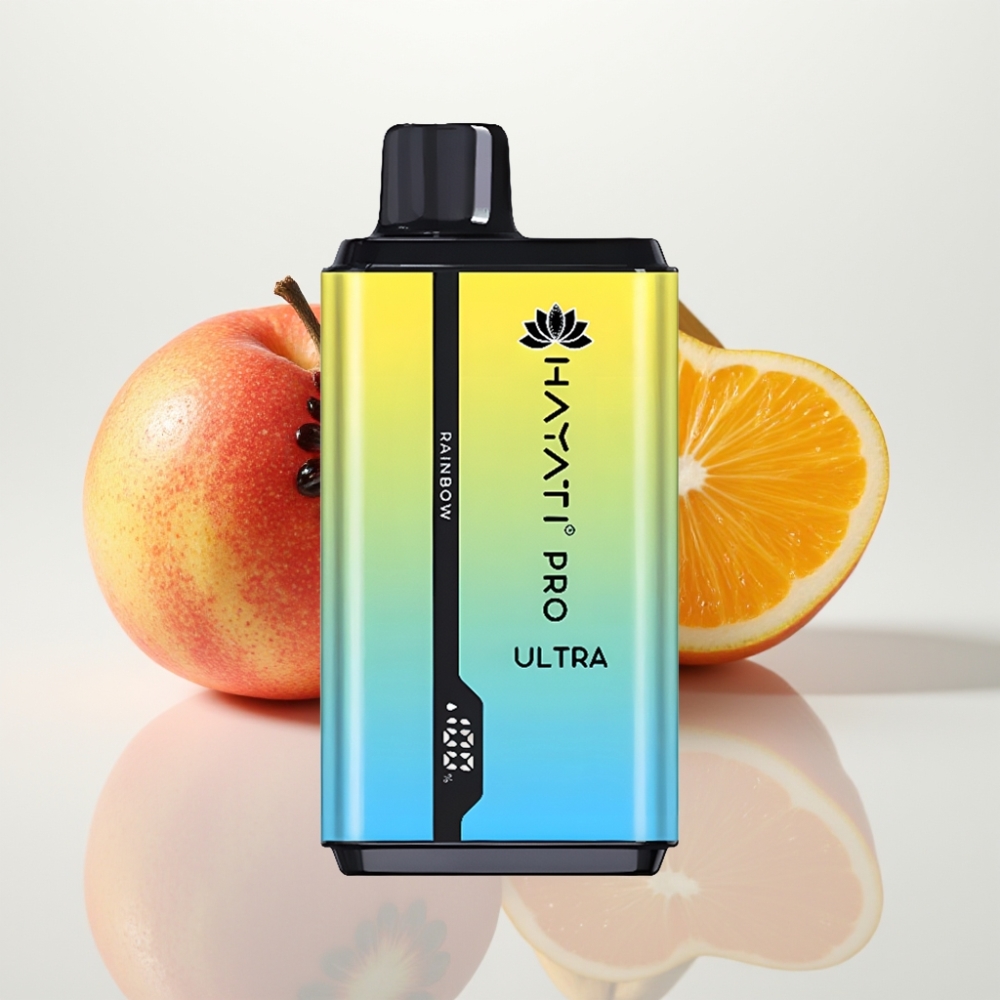 Hayati Pro Ultra 15000 Puffs Vape Disposable Arcoíris - 49 Sabores, 2×12ml, 2% Nicotina