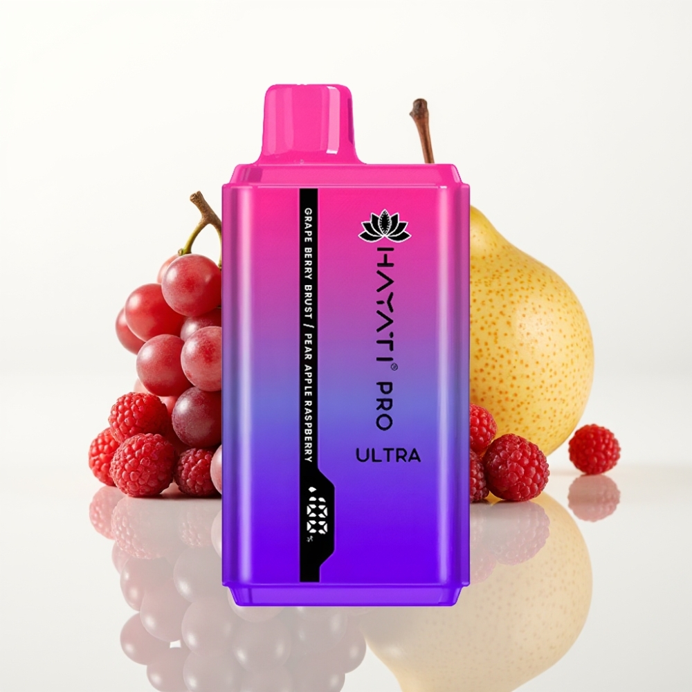 Hayati Pro Ultra 15000 Puffs Vape Disposable - Uva Frutos del Bosque Pera Manzana Frambuesa