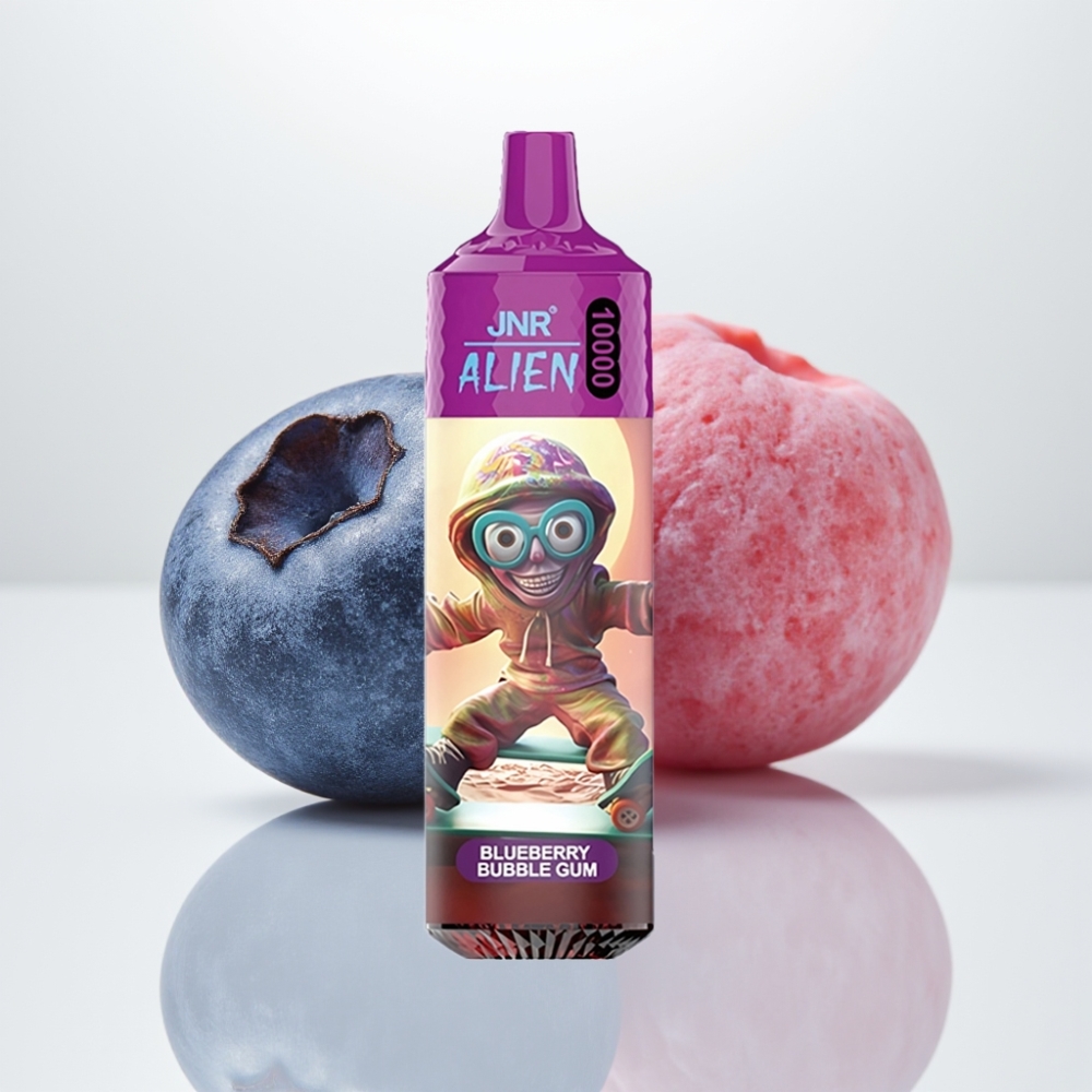 JNR Alien 10000 Puffs Vape Chicle de Arándano – 850mAh, Tipo-C, LED RGB