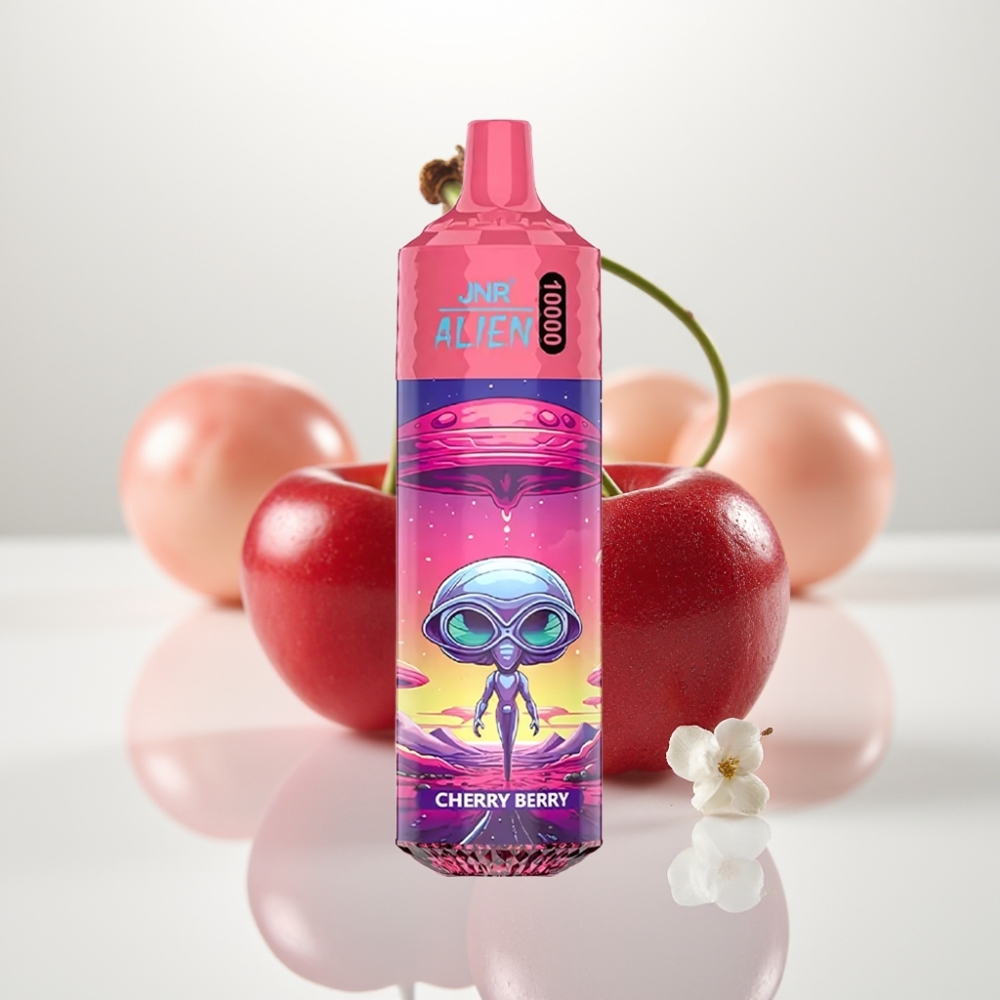 JNR Alien 10000 Puffs Vape Desechable Cereza y Baya con LED RGB y Carga Rápida Type-C