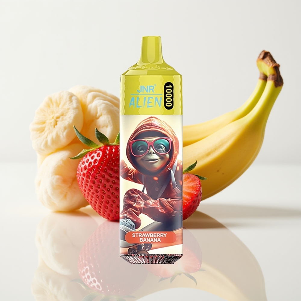 JNR Alien 10000 Puffs Vape Desechable Fresa Plátano - 850mAh, Tipo-C, RGB