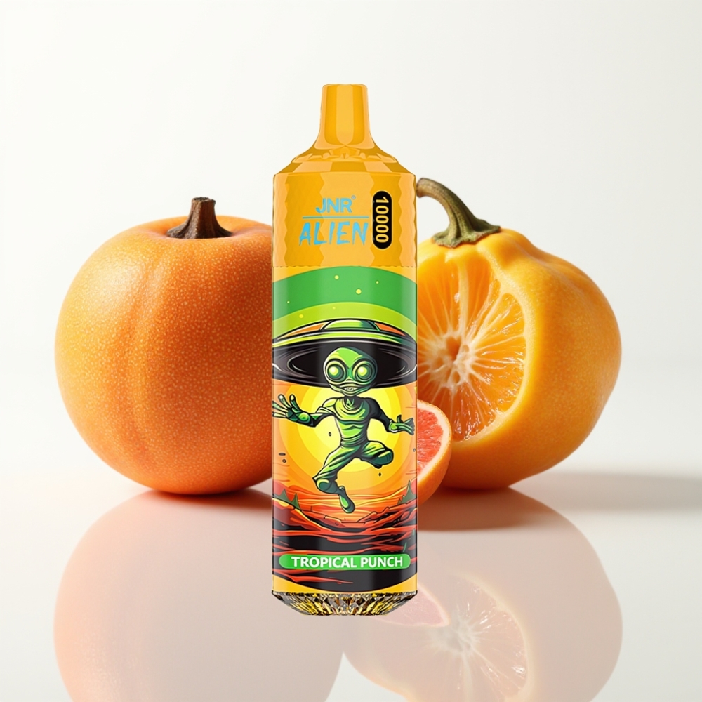 JNR Alien 10000 Puffs Vape Desechable con Sabor a Punch Tropical, 850mAh, Tipo-C