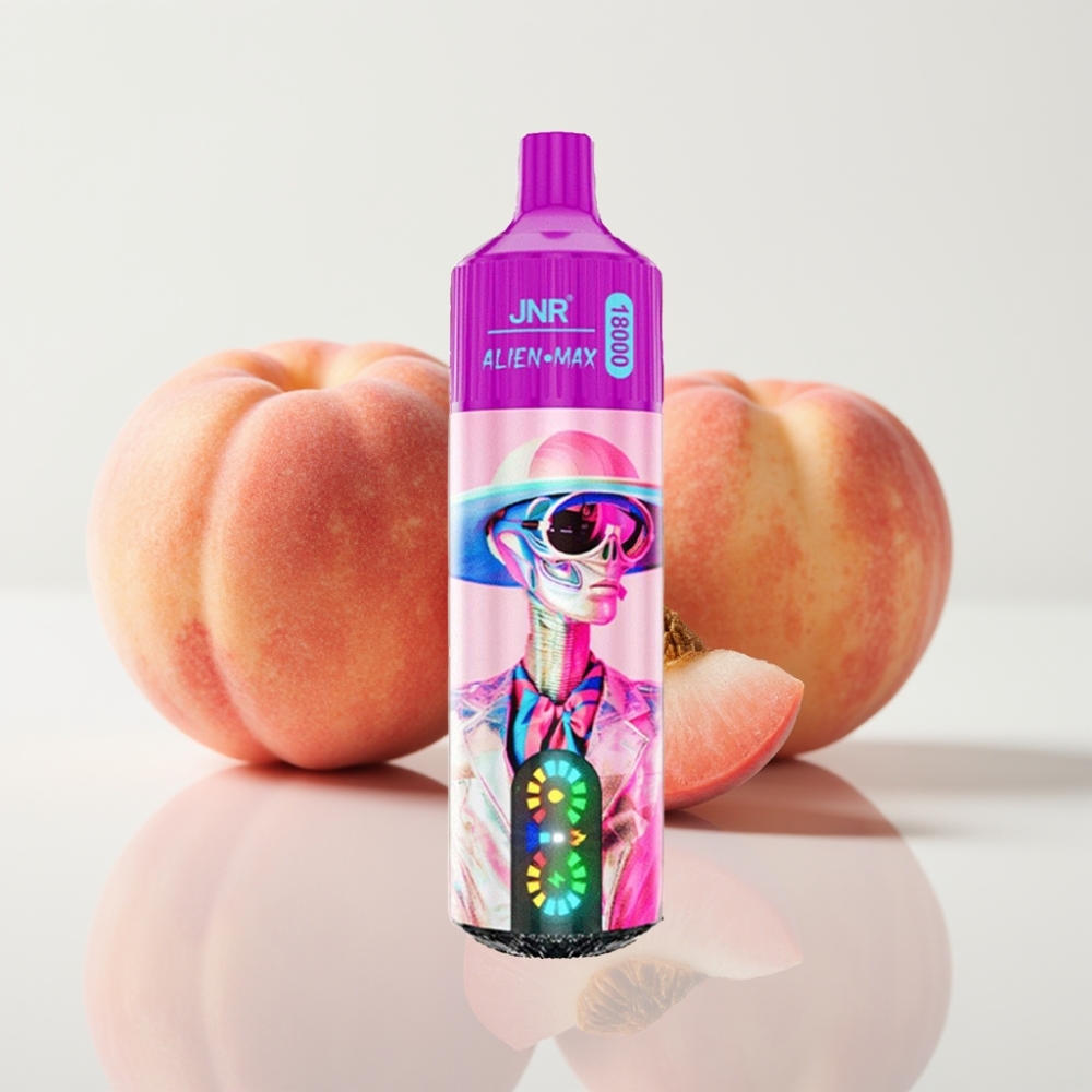 JNR Alien Max 18000 Puffs – Doble Malla y Doble Núcleo, Melocotón Blanco y Frambuesa