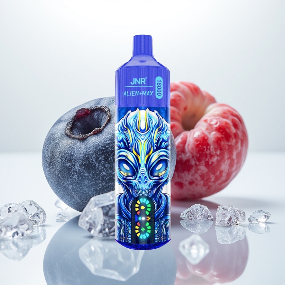 JNR Alien Max 18000 Puffs – Pantalla LED, Doble Malla, 28ml, Arándano Helado