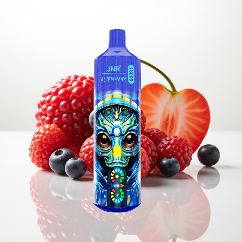 JNR Alien Max 18000 Puffs – Pantalla LED, Doble Malla, Bayas Mixtas, Carga Rápida USB-C