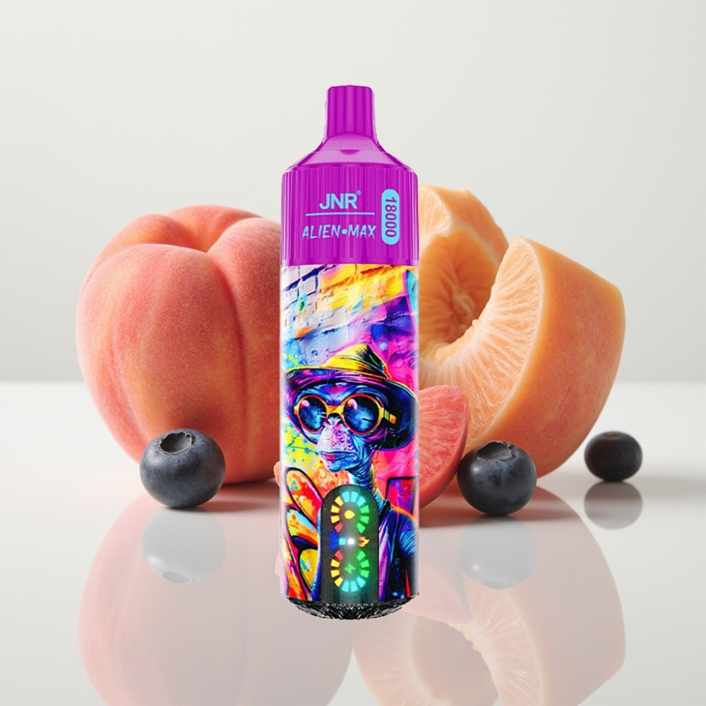 JNR Alien Max 18000 Puffs con Pantalla LED y Doble Malla - Durazno Arándano