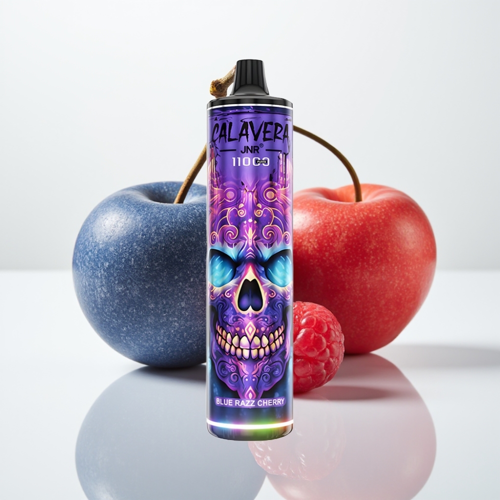 JNR Calavera 11000 Puffs Vape Desechable Azul Cereza – Tipo-C, 850mAh, 1.0ohm