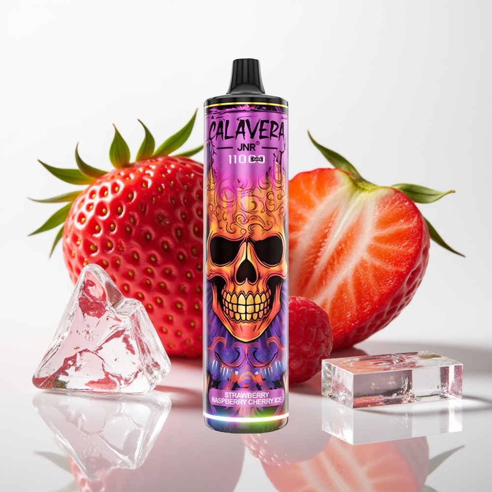 JNR Calavera 11000 Puffs Vape Desechable Fresa Frambuesa Cereza Hielo – Tipo-C, 850mAh, 21ml