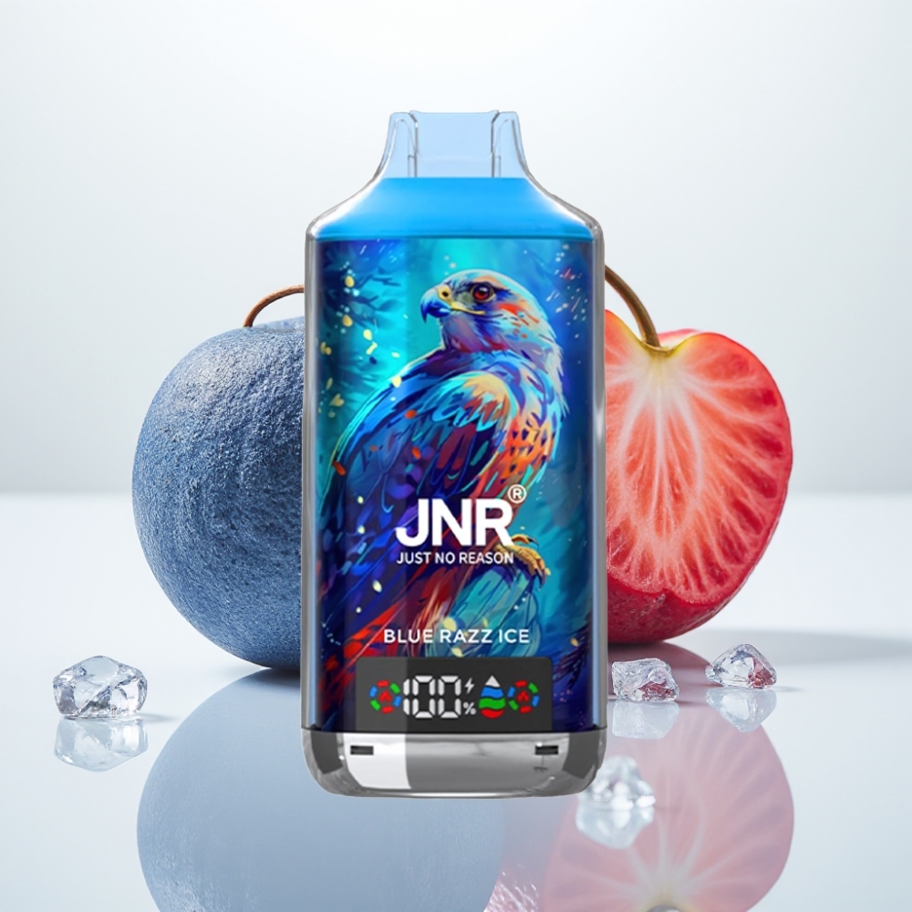 JNR Falcon X 18000 Puffs Azul Frambuesa Hielo - 24ml, Doble Malla, Tipo-C