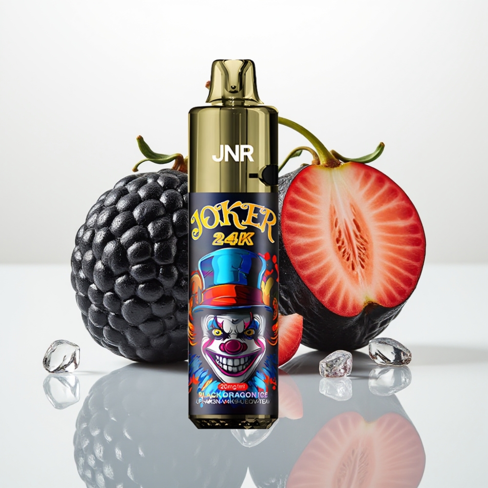 JNR Joker 24K Puffs Vape Recargable – Dragón Negro Hielo, 24000 Puffs, 2% Nicotina
