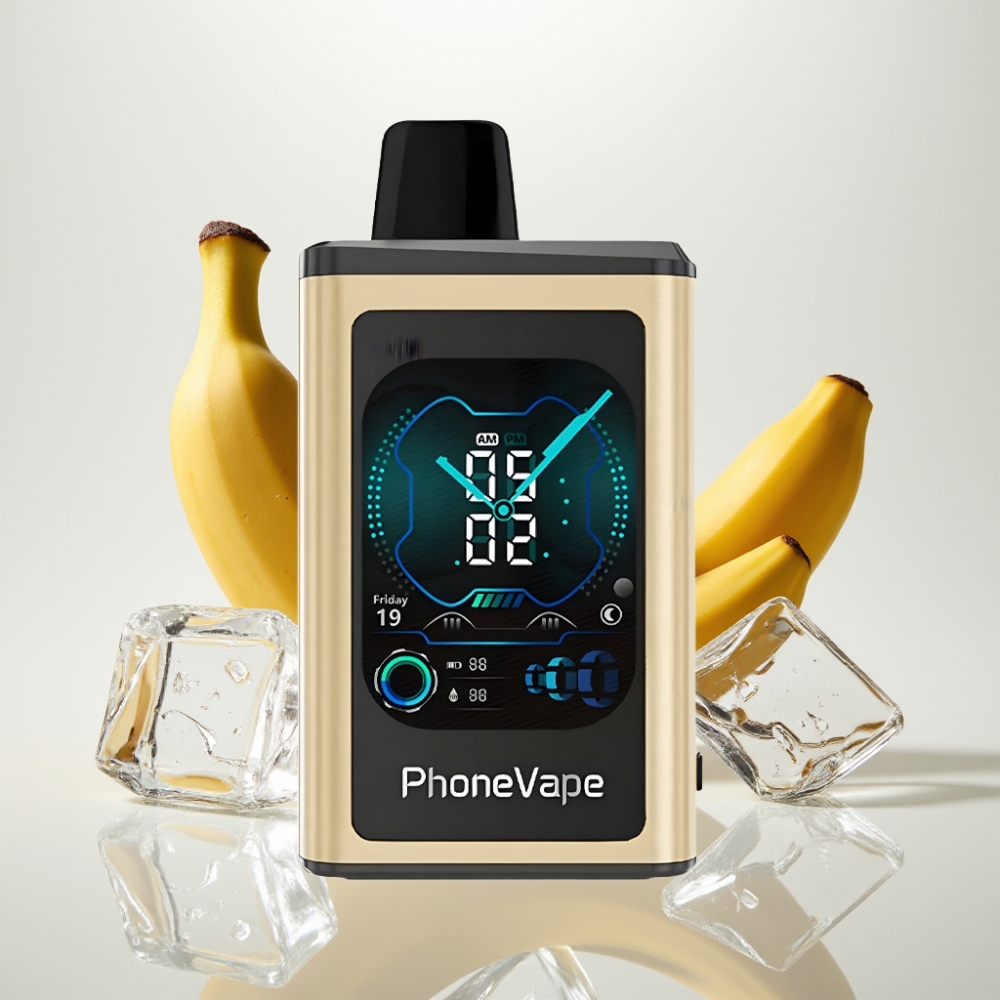 JNR PhoneVape 30000 Caladas Recargable con Pantalla y Modo Turbo - Banana Ice